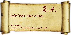 Rábai Ariella névjegykártya